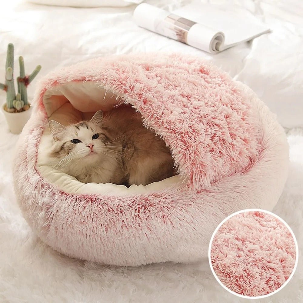 coussin chat donut rose