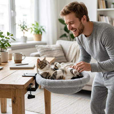 Hamac Suspendu Pour Chat | Bureau Confort