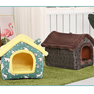 maison pour chat mignonne jaune verte café étoilée