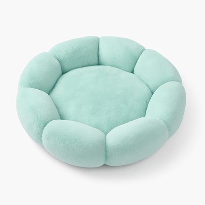 Coussin chat pétale d'amour vert menthe pastel 