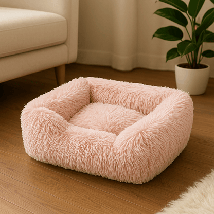 Coussin chat pouf pouf rose