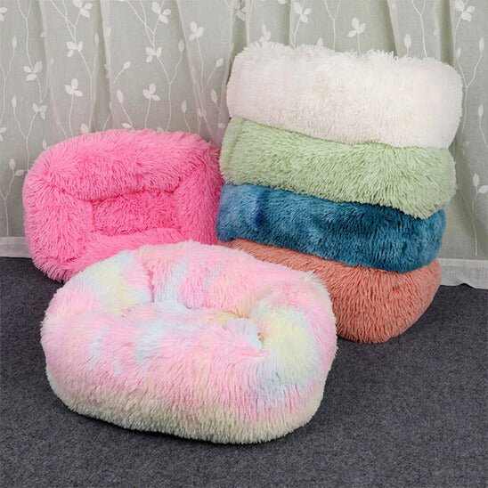 Coussin chat pouf pouf violet blanc vert bleu marron arc-en-ciel