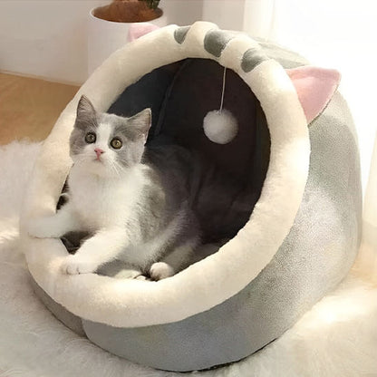 Niche pour chat oreilles chat gris 2