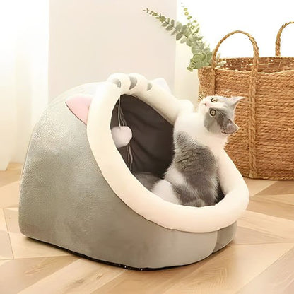Niche pour chat oreilles chat gris