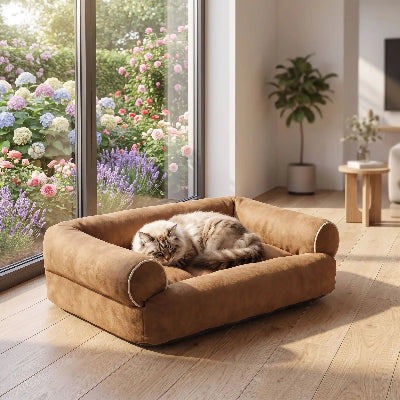 canapé chat caramel chat dormant tranquille 
