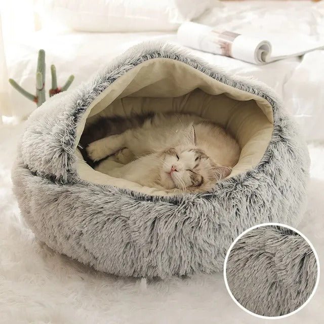 coussin chat donut gris 