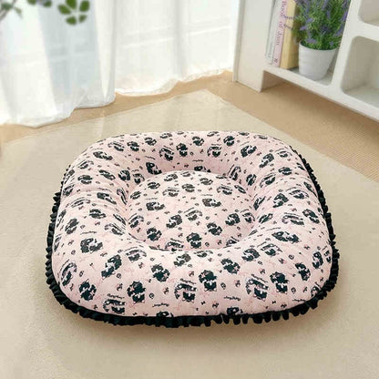 coussin pour chat carré rembourré noir élégant 