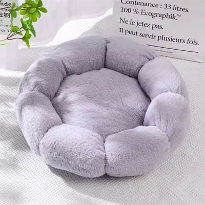 coussin pour chat fleur gris 2