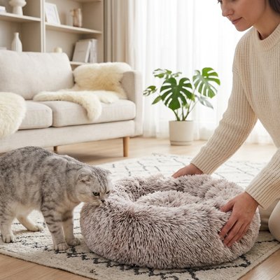 coussin pour chat kaki degrade chat humain 2