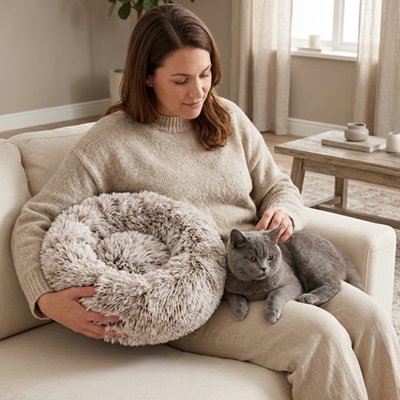 coussin pour chat kaki degrade chat humain 3