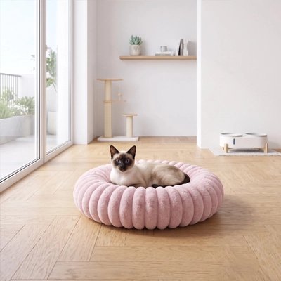 coussin pour chat mauve rond chat siamois 