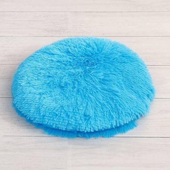 coussin pour chat rond plat douillet bleu turquoise