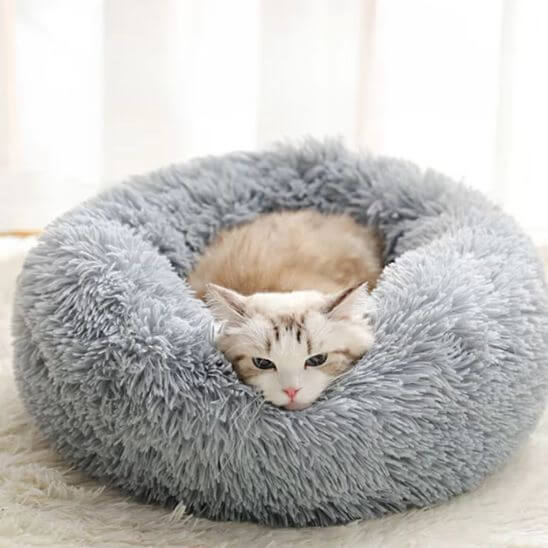 coussin pour chat rondodo gris foncé
