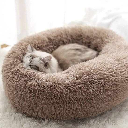coussin pour chat rondodo marron 