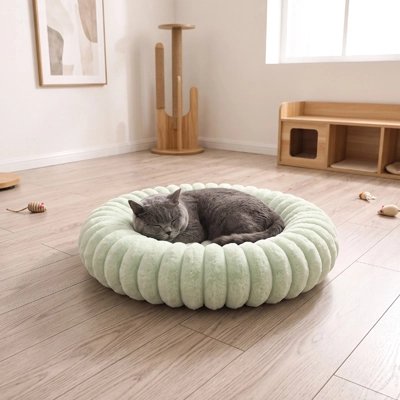 coussin pour chat vert menthe chat endormi 