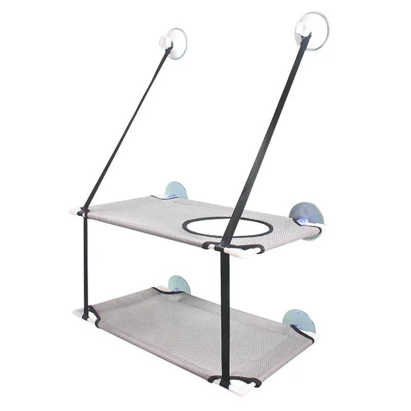 hamac chat fenetre double gris