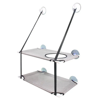 hamac chat fenetre double gris