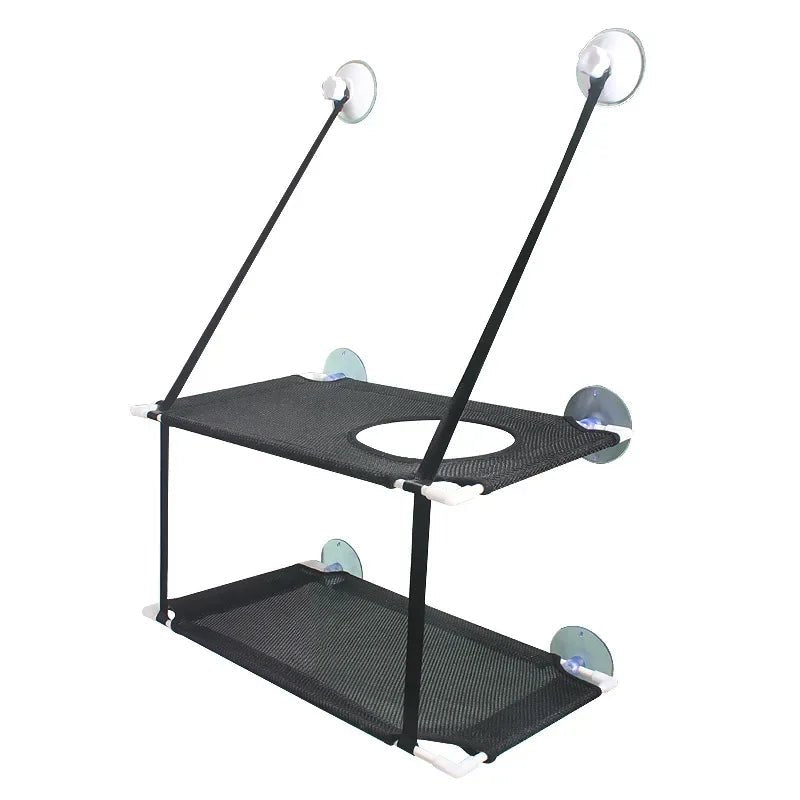 hamac chat fenetre double noir 
