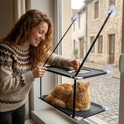 hamac chat fenetre hamac double noir humain chat roux 