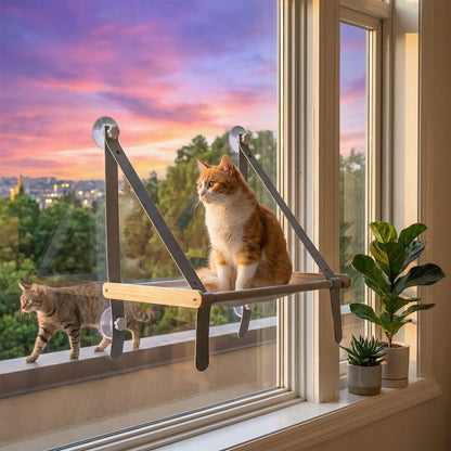 hamac chat fenêtre sangles avec chat assis