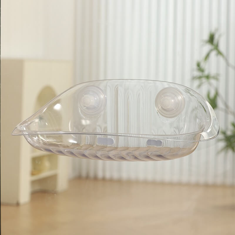 hamac fenêtre chat transparent gris cristal 