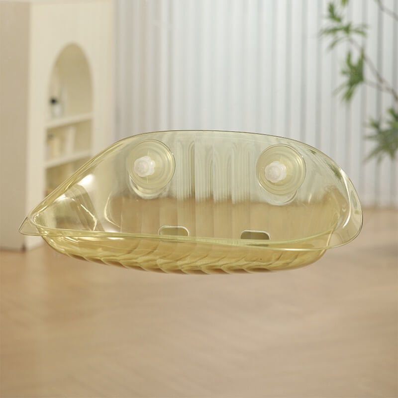 hamac fenêtre chat transparent jaune ambre 