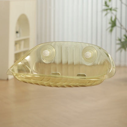 hamac fenêtre chat transparent jaune ambre 