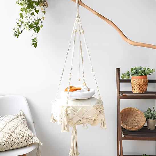 hamac pour chat suspendu style bohème 2