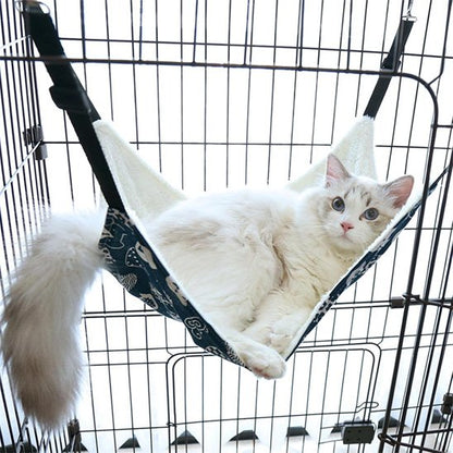 hamac suspendu pour chat attache cage avec chat tranquille