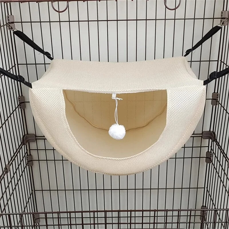 hamac suspendu pour chat beige 