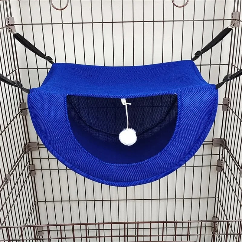 hamac suspendu pour chat bleu 