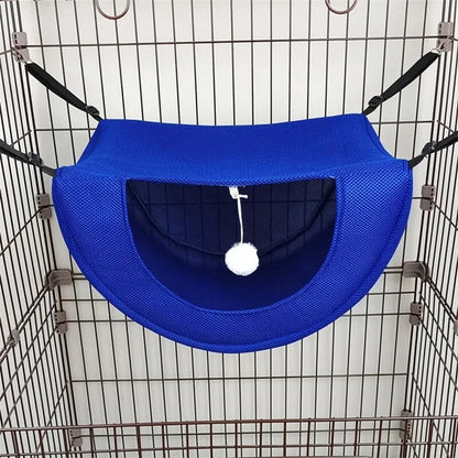 hamac suspendu pour chat bleu 