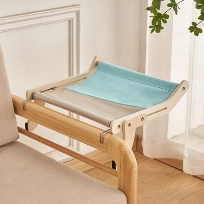 hamac suspendu pour chat gris bleu 