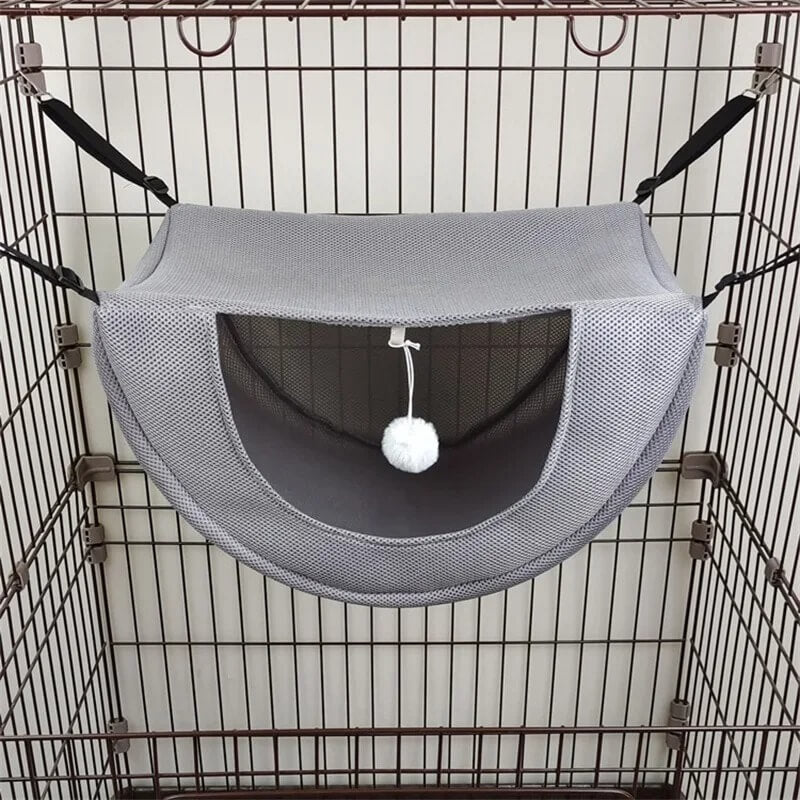 hamac suspendu pour chat gris 