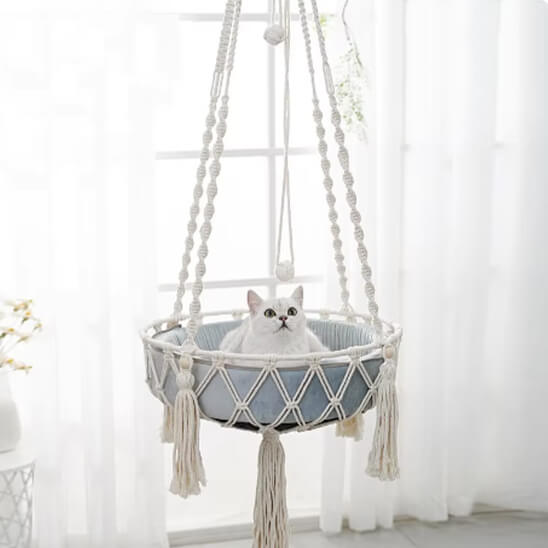 hamac suspendu pour chat style bohème