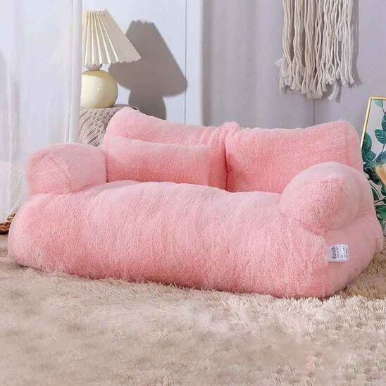 lit chat canapé rose