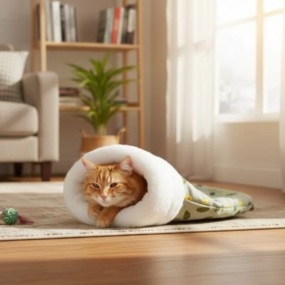 lit chat sac de couchage avocats avec chat calme