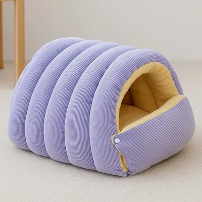 lit pour chat tunnel semi-fermé violet 