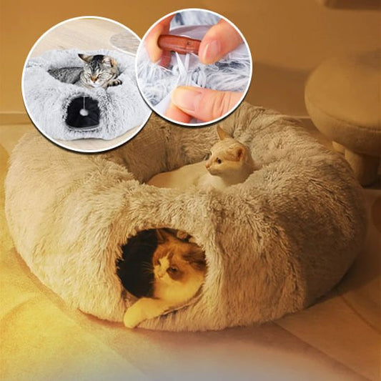 lit pour chat tunneljeudodo gris avec chats 