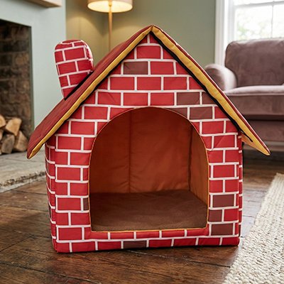 maison pour chat briques rouges 