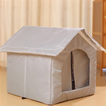 niche à chat extérieur imperméable gris clair 2