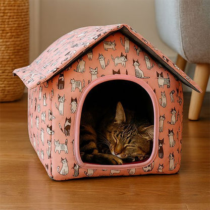 niche à chat extérieur rose chats