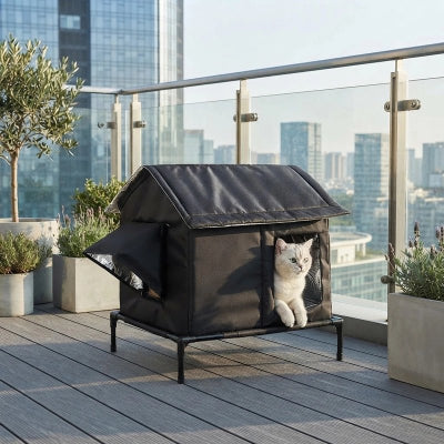 niche pour chat extérieur balcon immeuble chat 