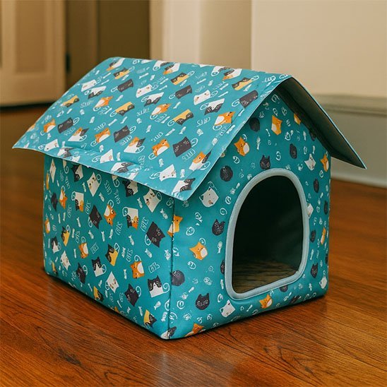 niche pour chat extérieur bleue chats 2