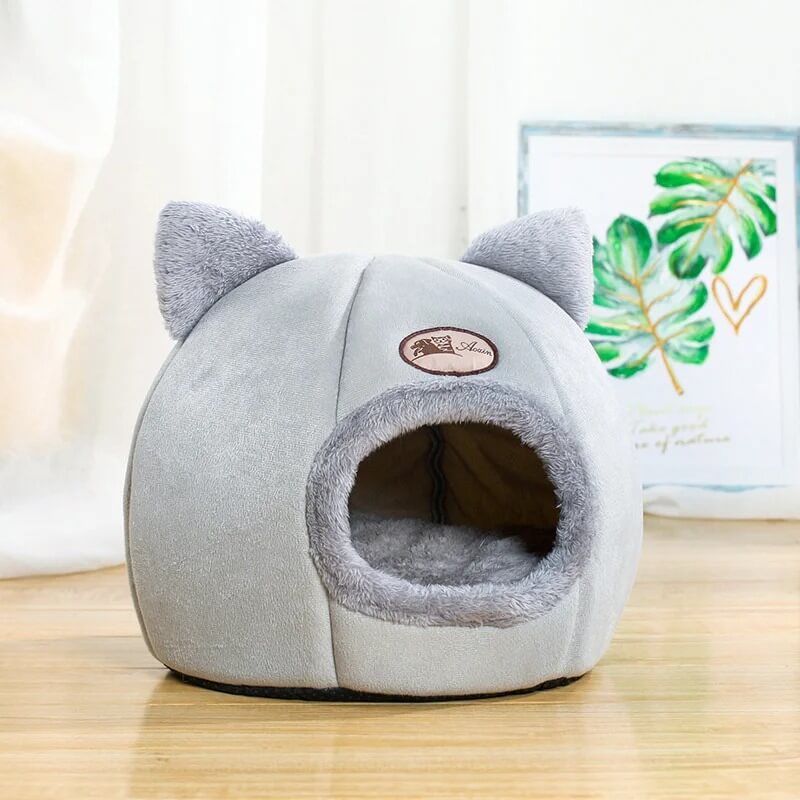 niche pour chat oreilles chat gris 1