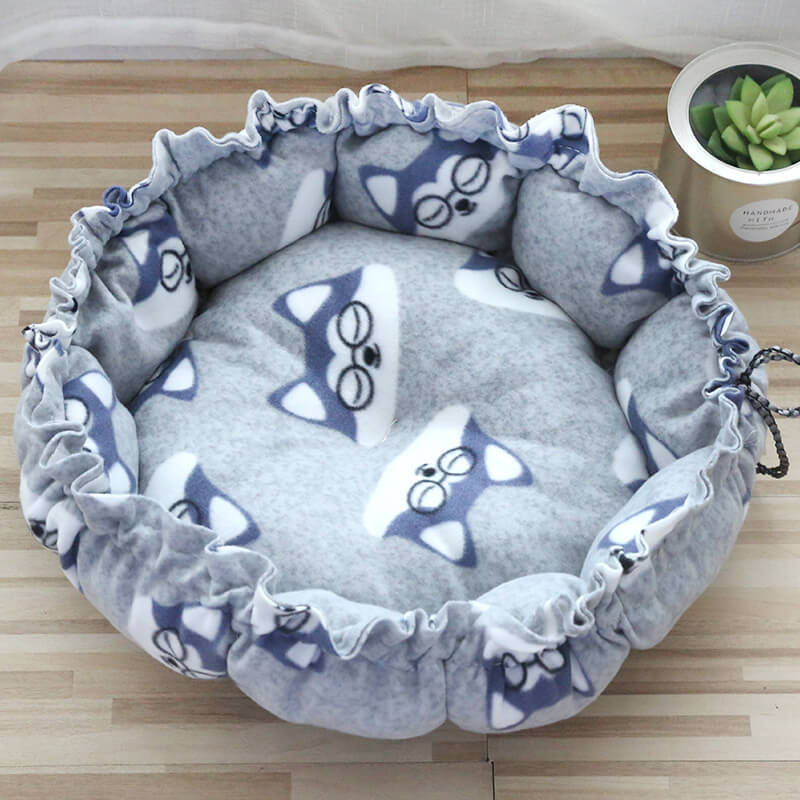 panier chat gris motif chiens 