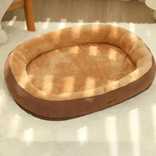 panier chat rebords rembourrés marron