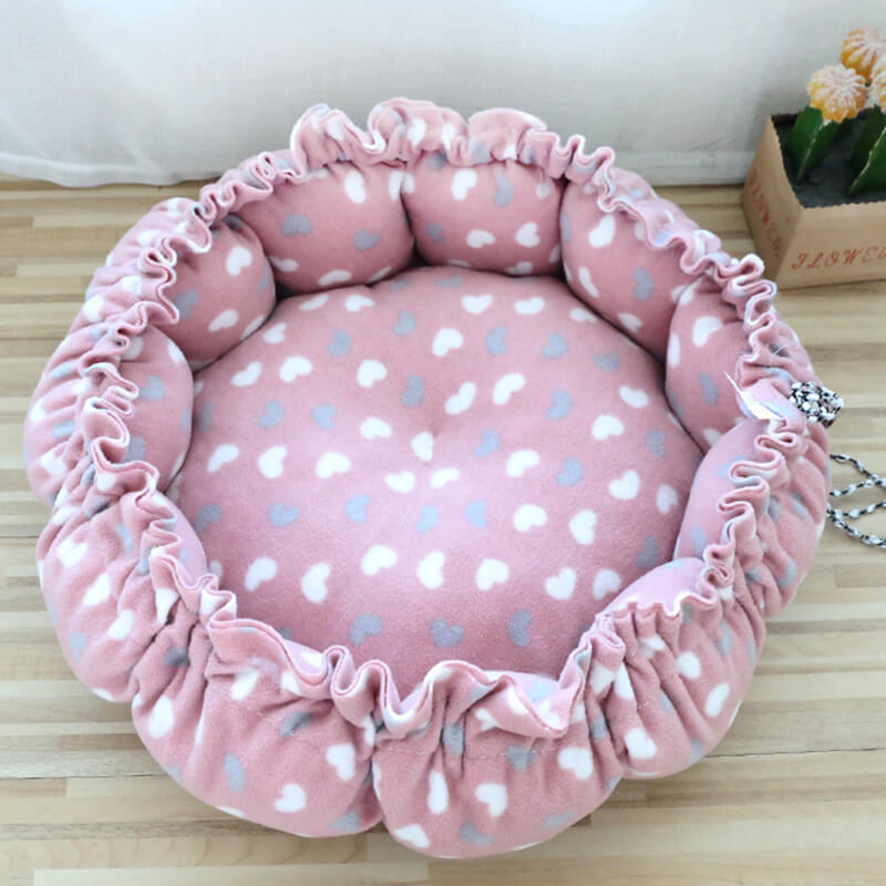 panier chat rose petits cœurs