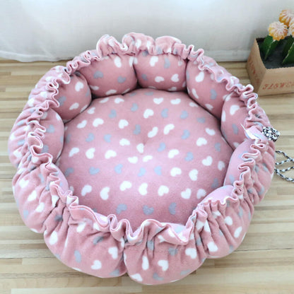 panier chat rose petits cœurs