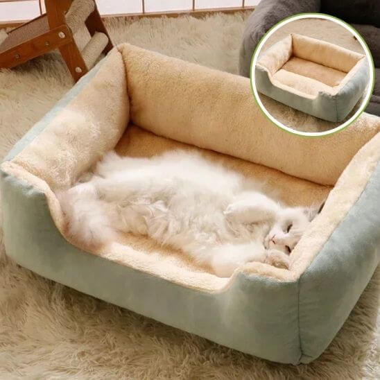 panier pour chat bonne sieste vert doux